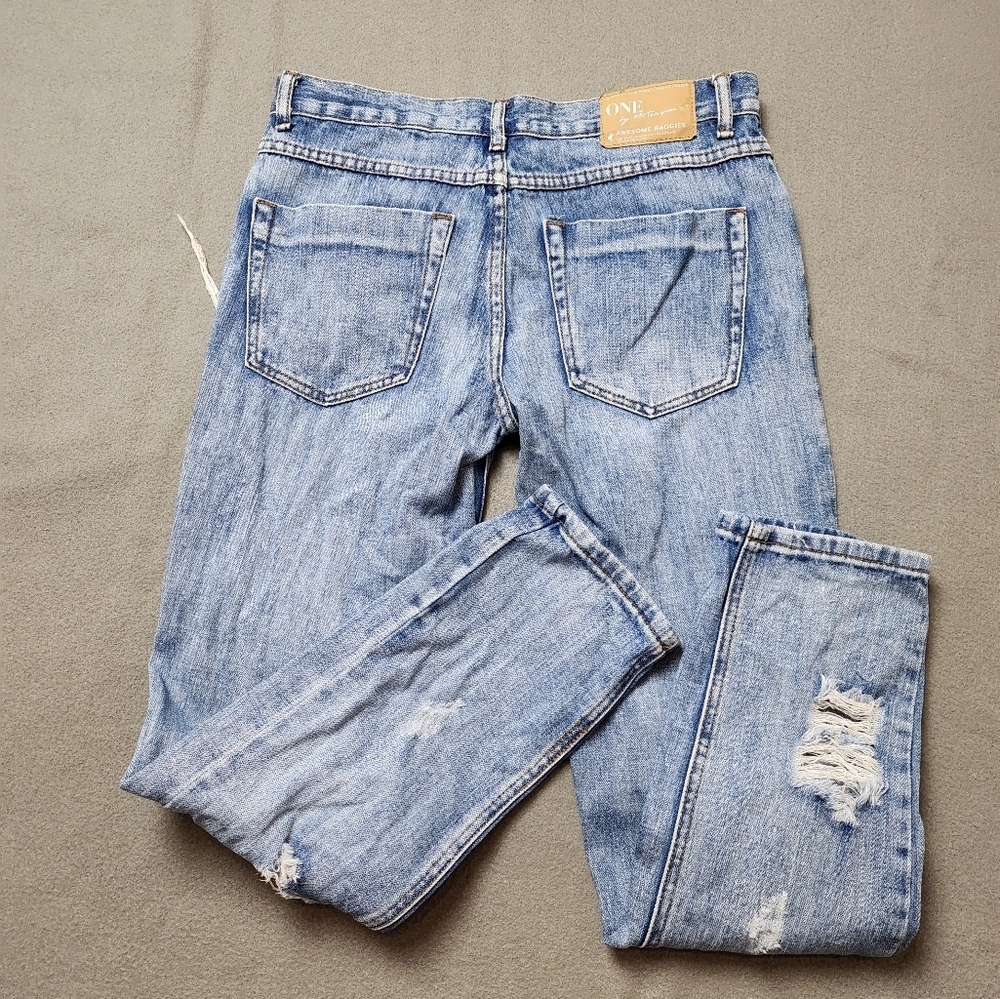 đ
șOne Teaspoon Awesome Baggies Distressed Boyfriend Jean Sz 26 - Picture 9 of 13